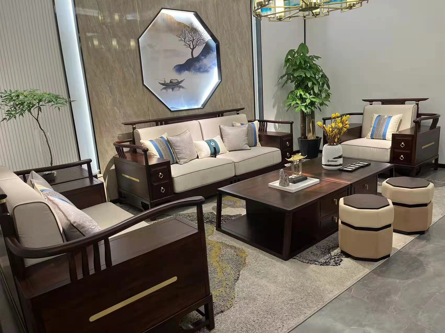 蠡口家具城品院新中式新中式客厅沙发B503