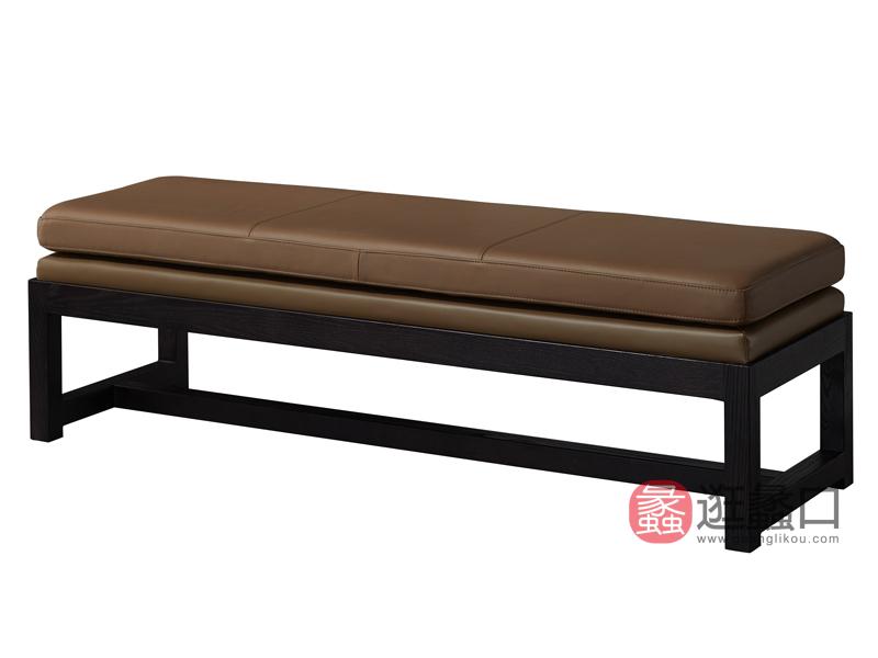 羽尚家具意式极简卧室床尾凳实木YS-111床尾凳