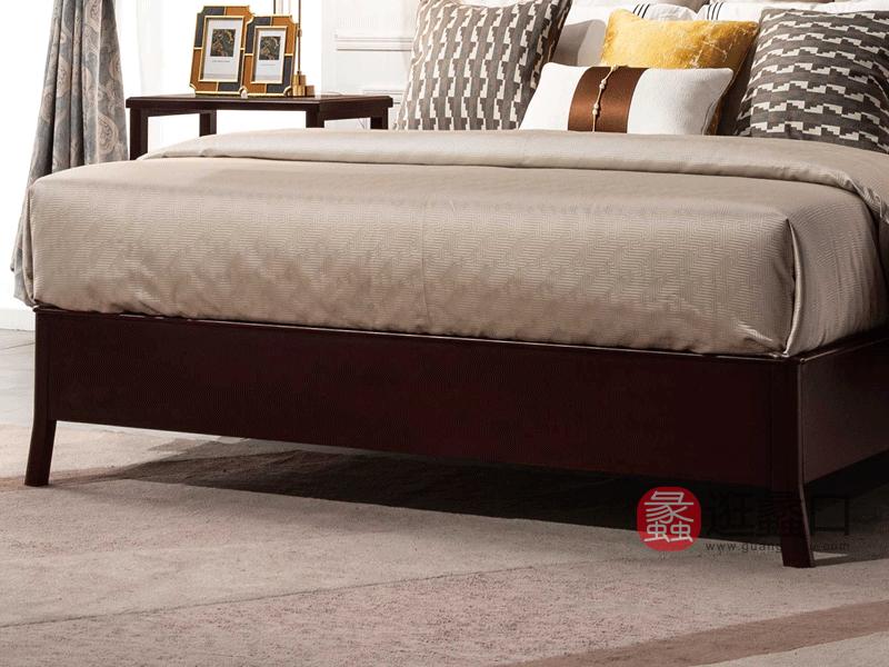 沃斯堡家具轻奢卧室床轻奢美式实木牛皮床卧室实木床真皮床S35-A皮床