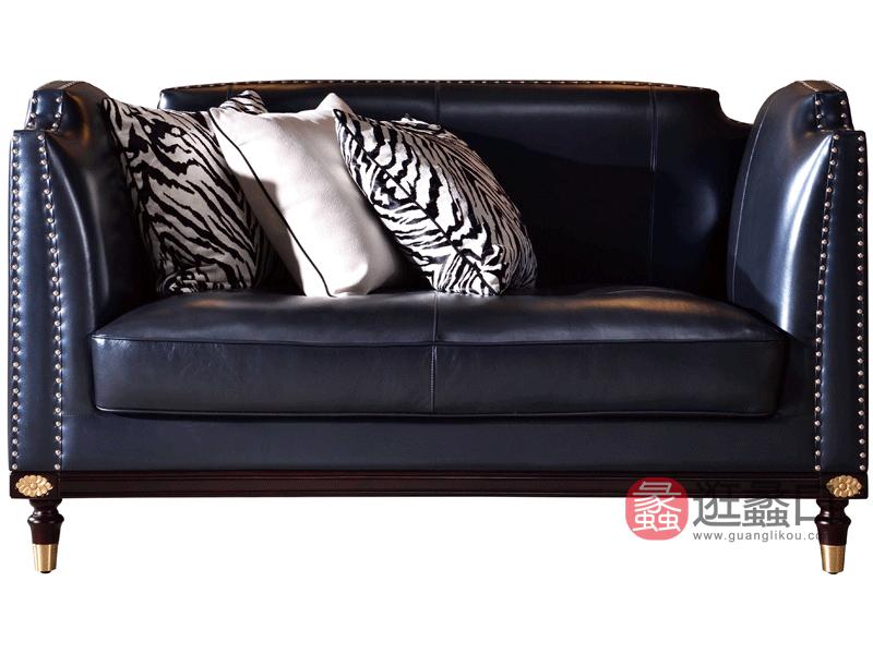 沃斯堡家具輕奢客廳沙發輕奢美式牛皮沙發真皮沙發客廳沙發組合S623-A沙發