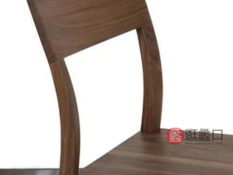 欧宝北境家具北欧餐厅餐桌椅北欧风格黑胡桃木餐椅餐厅餐椅DC-654餐椅
