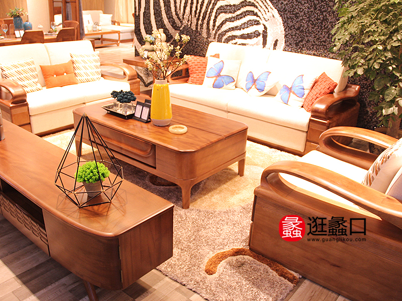 俞木匠家具中式客厅实木双人位三人位单人位沙发组合