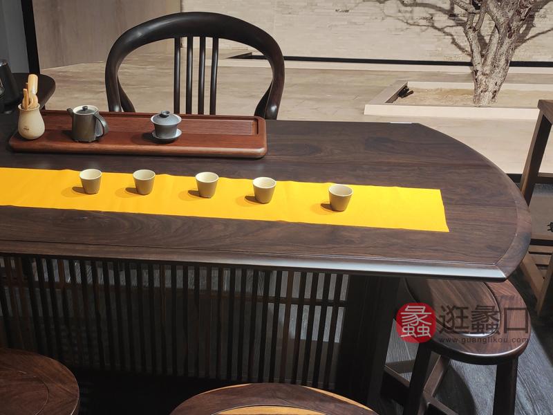 东方韵家具新中式书房茶台茶桌椅黑檀木茶桌组合a01