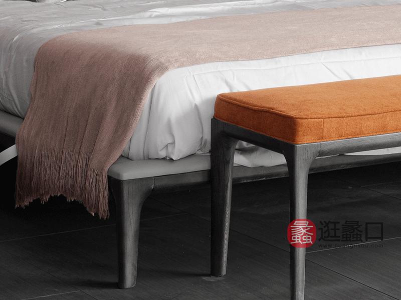 斯可馨家居意式现代极简卧室床意式极简实木床卧室木床006
