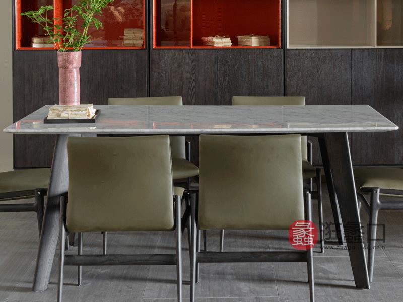 蠡口家具城斯可馨家居意式现代极简餐厅餐桌椅意式极简餐桌板木餐桌餐厅餐桌007