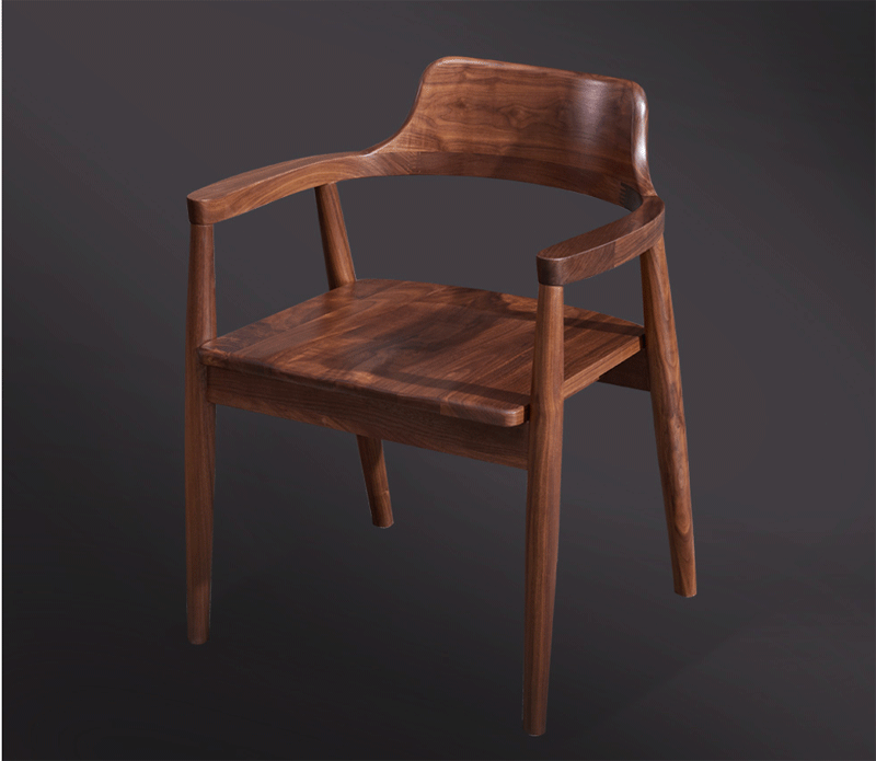 Y0116实木餐椅北美胡桃木椅子餐椅实木椅无辅材北美黑胡桃木无辅材