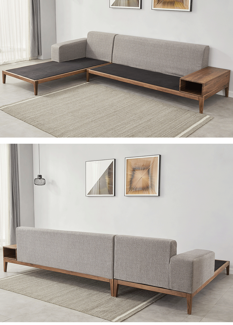 希恩家具北欧客厅沙发sp8819实木沙发组合转角沙发小户型沙发北欧风格