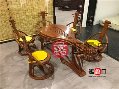 蠡口家具城王氏红木家具中式古典餐厅实木餐桌椅