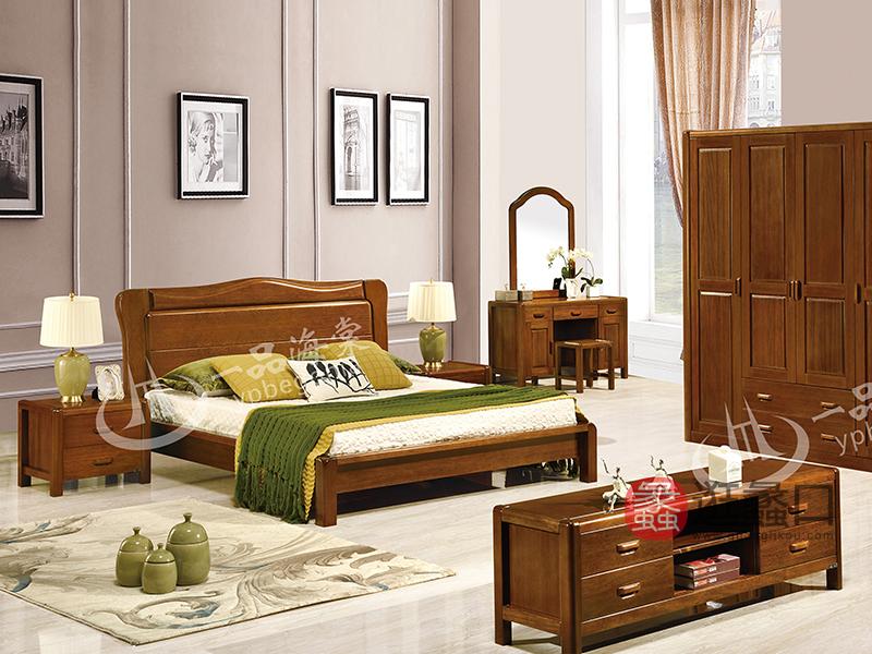 君诺家居·一品海棠家具实木中式卧室床813床