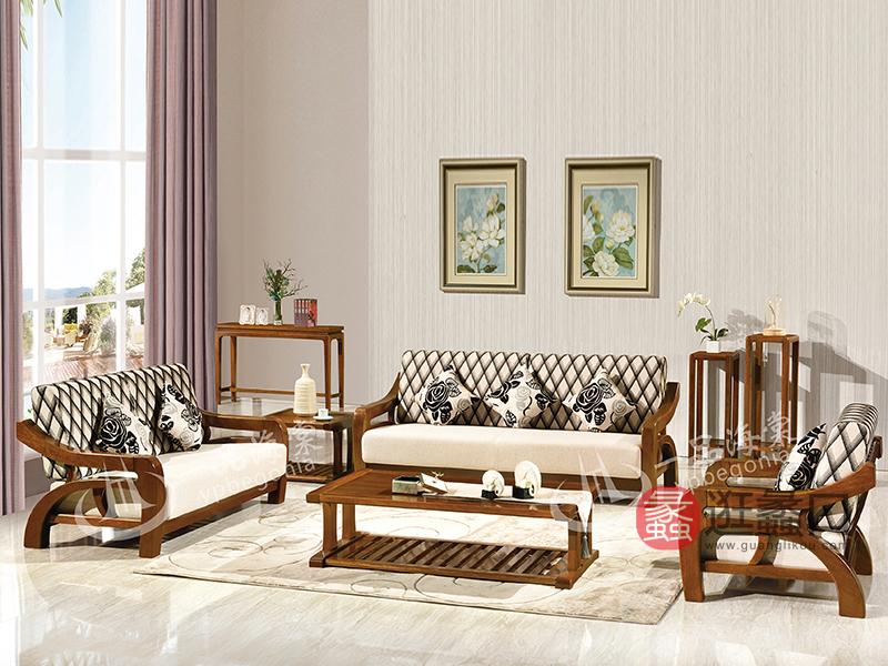 君诺家居·一品海棠家具实木中式客厅沙发802沙发