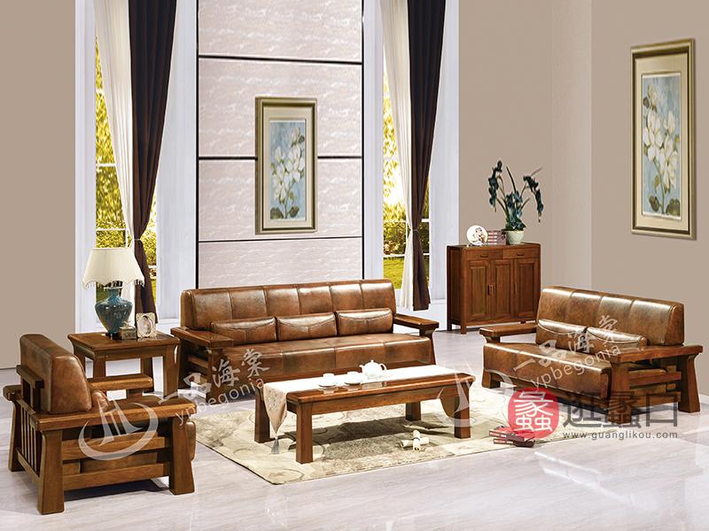 君诺家居·一品海棠家具实木中式客厅沙发806沙发
