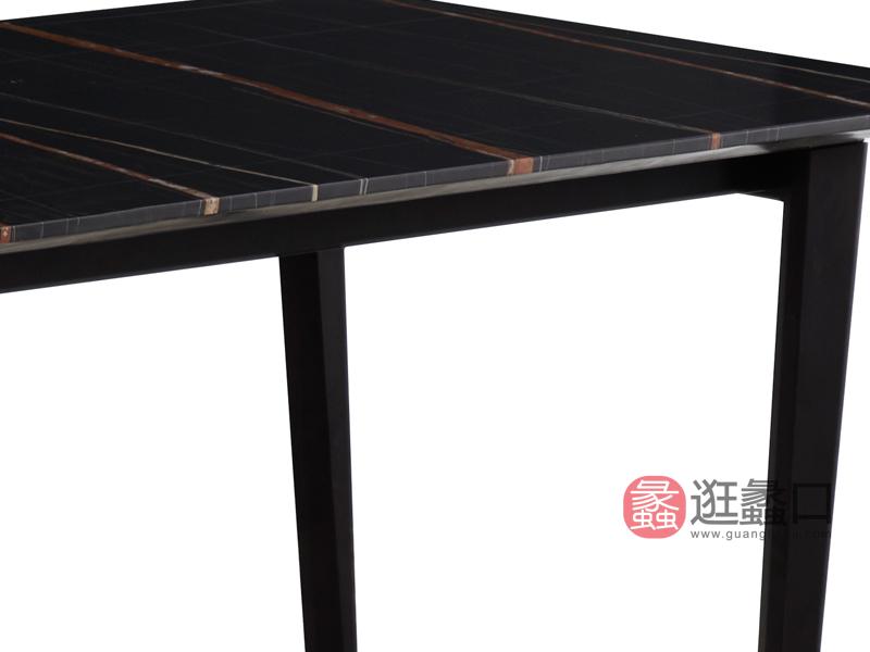 意式台面黑色大理石劳伦金色+钢架YS-141长餐桌