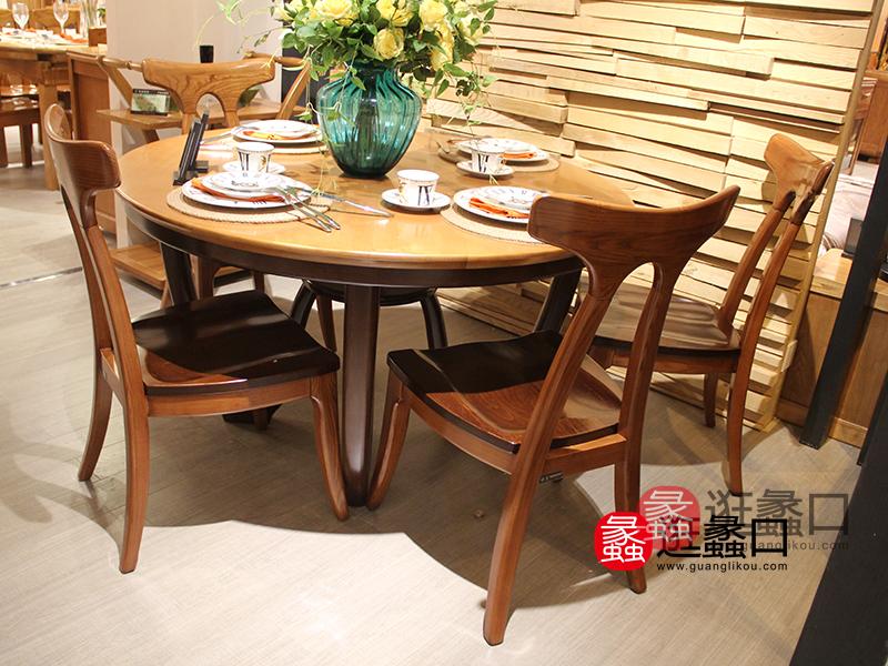 振昊家具现代简约原木色餐厅实木餐桌椅（一桌六椅）