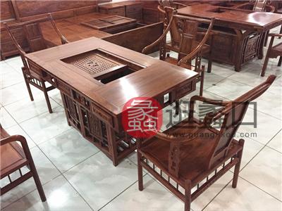 蠡口家具城建兴红木家具中式古典餐厅实木餐桌椅/茶桌