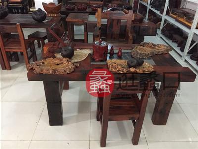 红辉工艺坊中式古典木质雕刻餐桌椅