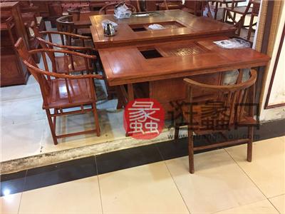 蠡口家具城雅典红木家具新中式餐厅实木茶桌/餐桌椅/餐椅
