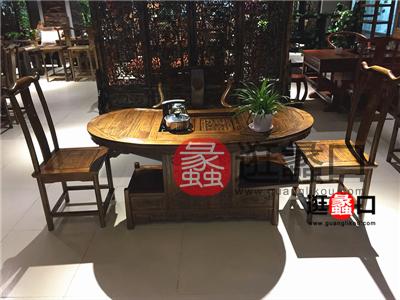蠡口家具城盐阜船木家具新中式餐厅实木茶餐桌椅