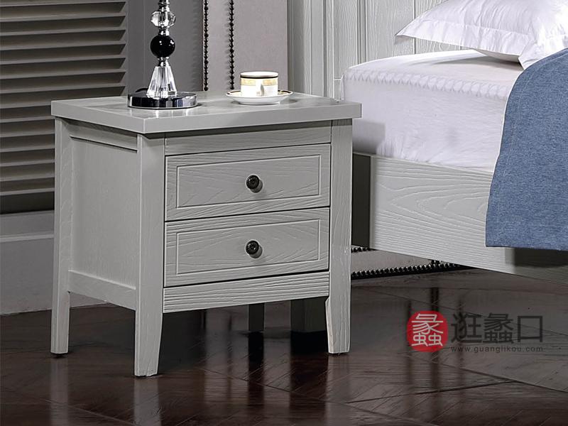 兰迪家具美式卧室床头柜实木床头柜简约时尚1801床头柜