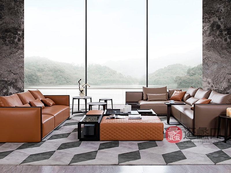 德国优客家具现代实木客厅时尚轻奢艺术沙发+茶几组合6202