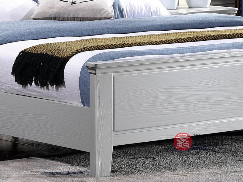 兰迪家具美式卧室床​1.8米美式时尚双人实木大床8811床