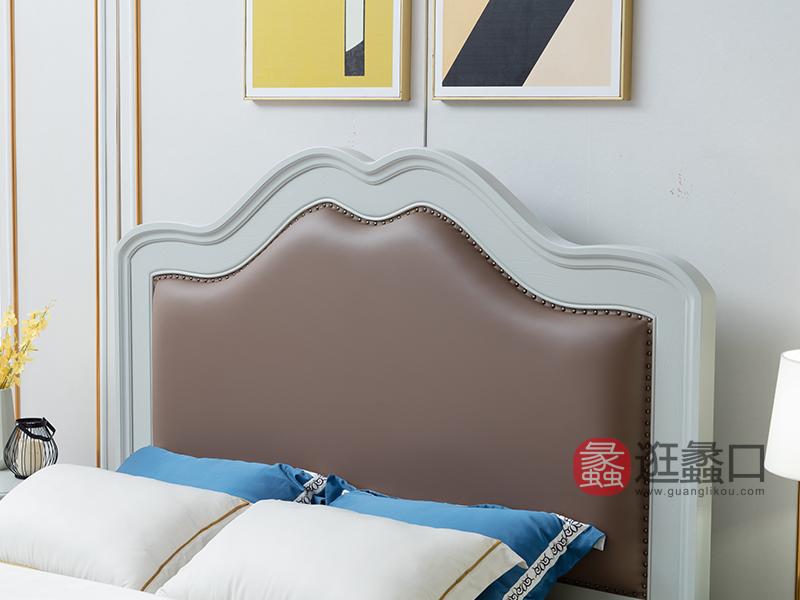 兰迪家具美式卧室床1.8米时尚美式双人大床舒适软床8835床
