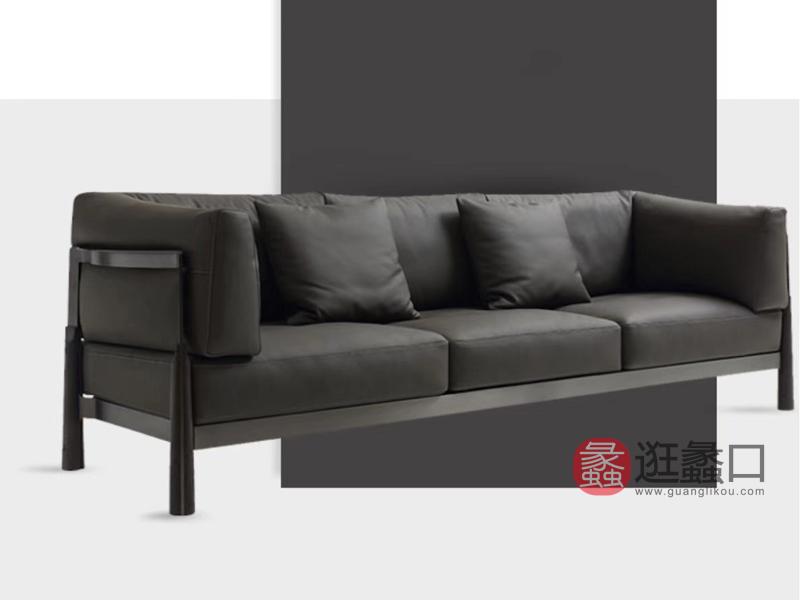 钦驰意式极简客厅沙发时尚简约沙发钢架结构皮沙发K928