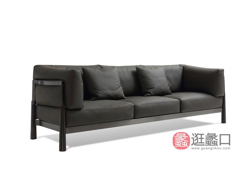 钦驰意式极简客厅沙发时尚简约沙发钢架结构皮沙发K928
