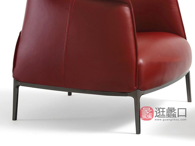 钦驰016B意式极简客厅休闲椅皮质时尚造型设计休闲椅