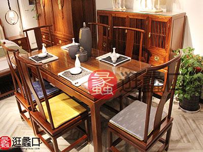 蠡口家具城和禾新中式家具新中式餐厅实木简雅多人餐桌椅组合餐桌椅