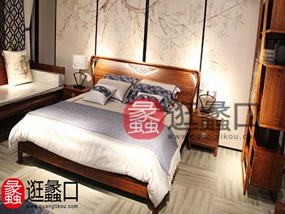 和禾新中式家具新中式卧室实木优雅简约双人大床床