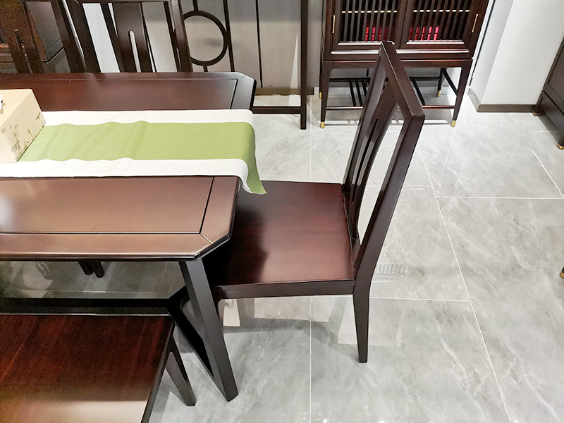 澜起家具新中式实木板木深色简约方桌餐厅餐桌CT-05