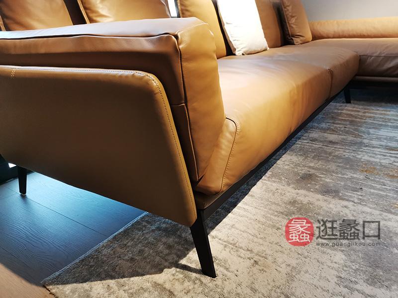 羽尚家具意式现代极简皮质软垫高弹性客厅沙发YS-803