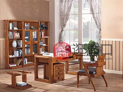 刘氏木匠中式古典书房乌金木纯实木书桌椅