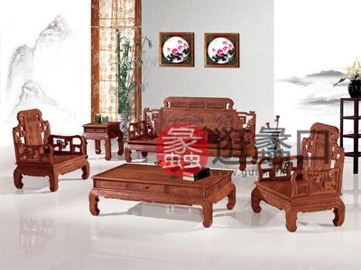 王氏家具·尚品红木中式古典客厅六合同春六件套红木沙发