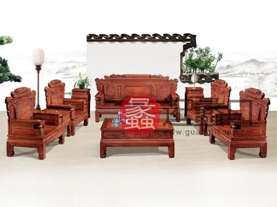 蠡口家具城王氏家具·尚品红木中式古典客厅财源滚滚十一件套红木沙发