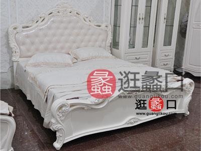 蠡口家具城玫瑰香醇家具欧式卧室床白色欧式软包双人大床