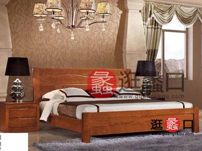 广州瑞丰家具简约现代卧室床胡桃木色卧室家具