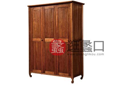 木杩家具北欧风格卧室衣柜三门纯实木衣柜