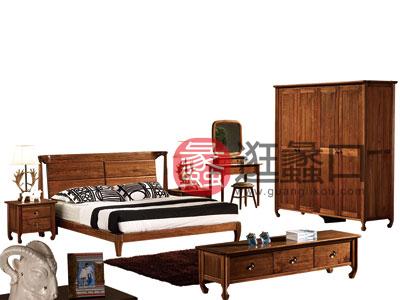 蠡口家具城木杩家具北欧风格卧室床纯实木卧室套房家具