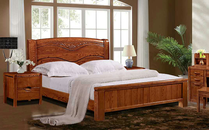木雅世家家具中式古典卧室高品质红橡木床