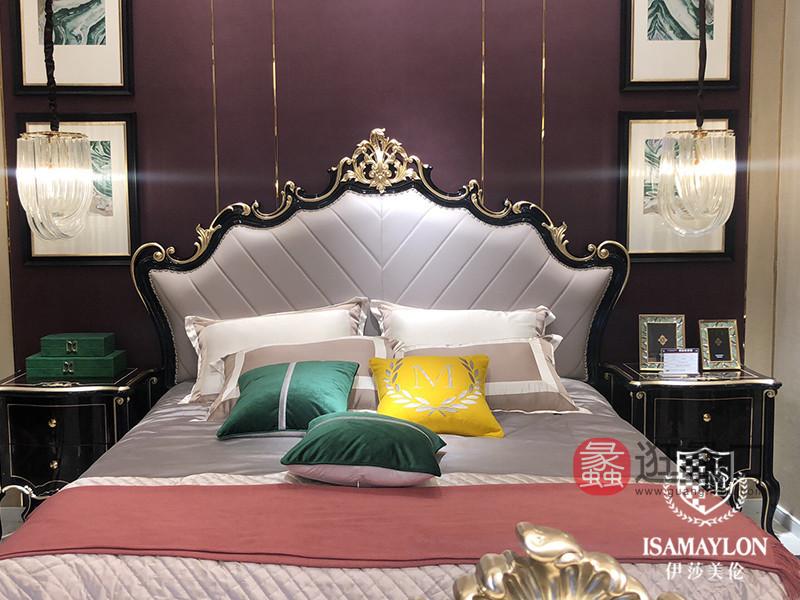 健辉家居·伊莎美伦家具欧式新古典家具欧式白色卧室榉木实木双人大床/婚床ML018