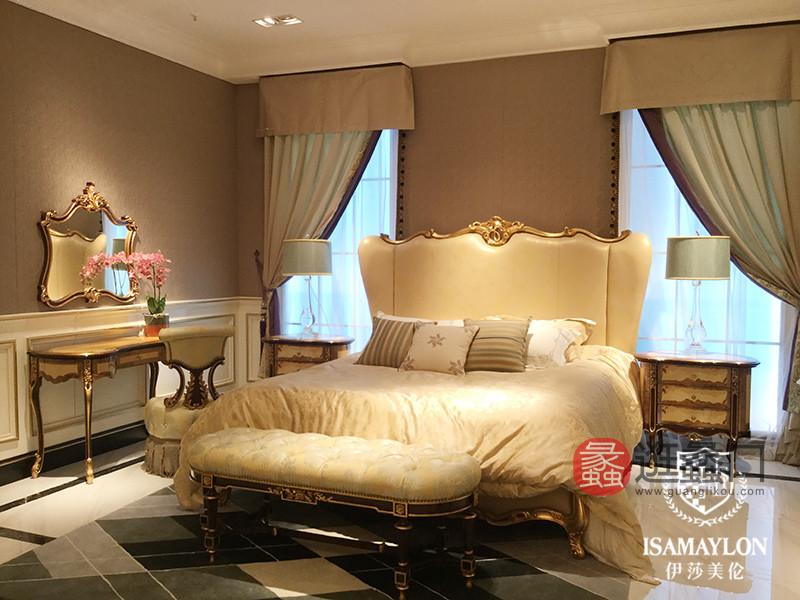 健辉家居·伊莎美伦家具欧式新古典家具欧式卧室白色榉木（实木）雕花床ML020