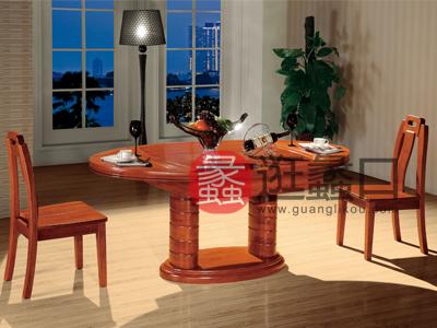蠡口家具城景尚家具新中式海棠木餐厅餐桌椅椭圆多用台