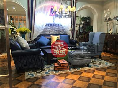 蠡口家具城益香阁家具—西·西雅图简美系列 美式客厅1+2+3真皮沙发