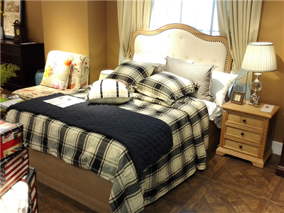 90空间家具·爵典家居 美式卧室实木白色软靠双人大床