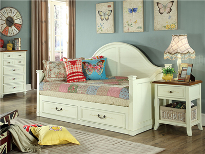 90空间家具·爵典家居 美式卧室实木儿童带抽床