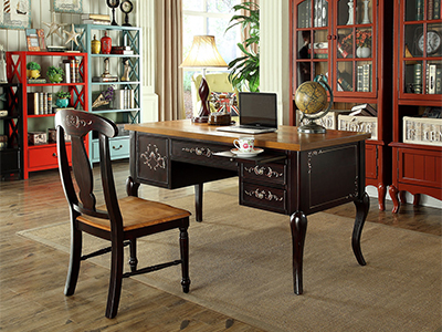 90空间家具·爵典家居美式书房实木书桌椅