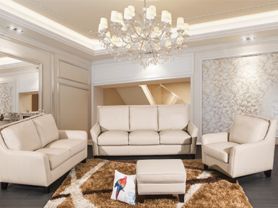 PULASKI家具·爵典家居 美式浅色客厅1+2+3真皮沙发