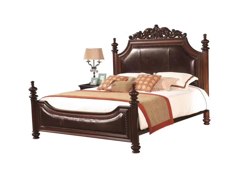 榞野美墅家具 美式卧室金丝木纯实木舒适双人大床