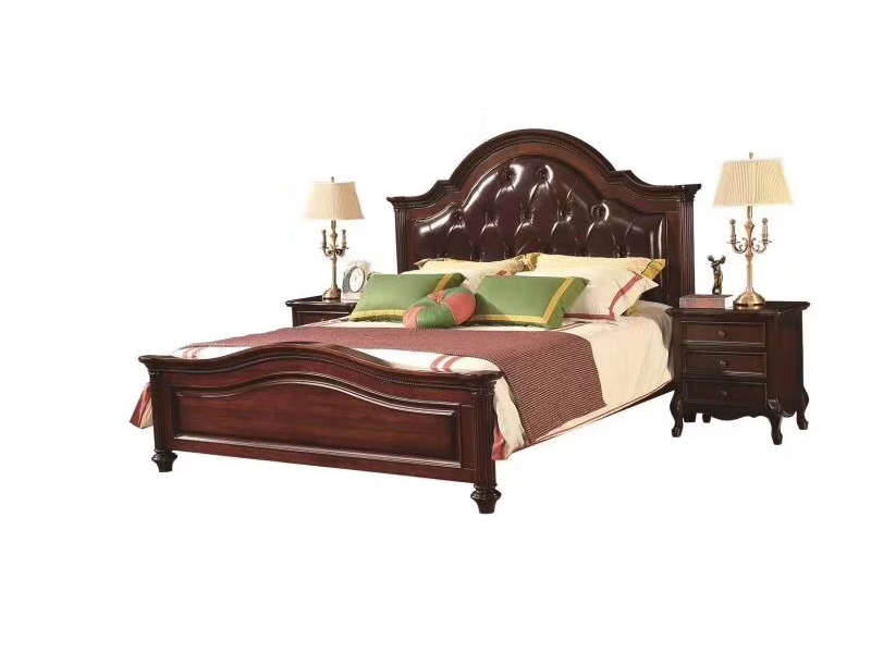 榞野美墅家具 美式卧室金丝木纯实木简约时尚双人大床
